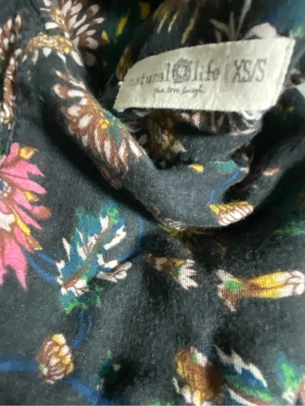 Dark Floral Handkerchief Hem Skirt asymmetrical size XS/ small lagenlook boho - Picture 5 of 9